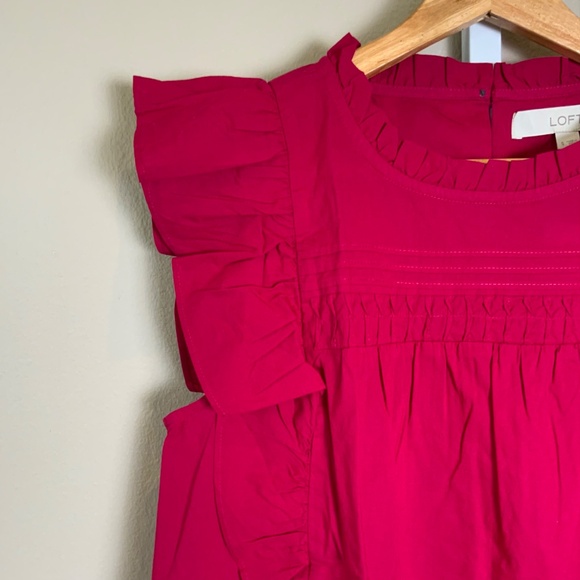 LOFT Pintucked Ruffle Shell - Picture 8 of 16